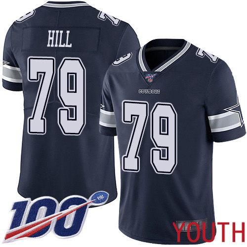 Youth Dallas Cowboys Limited Navy Blue Trysten Hill Home #79 100th Season Vapor Untouchable NFL Jersey->women nfl jersey->Women Jersey